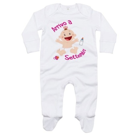 Tutina neonato personalizzata con mese bimbo bimba arriva a