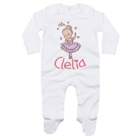 Tutina neonata personalizzata con nome baby ballerina