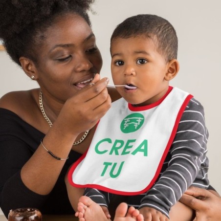Bavaglino neonato personalizzato con nome e foto in cotone - crea online