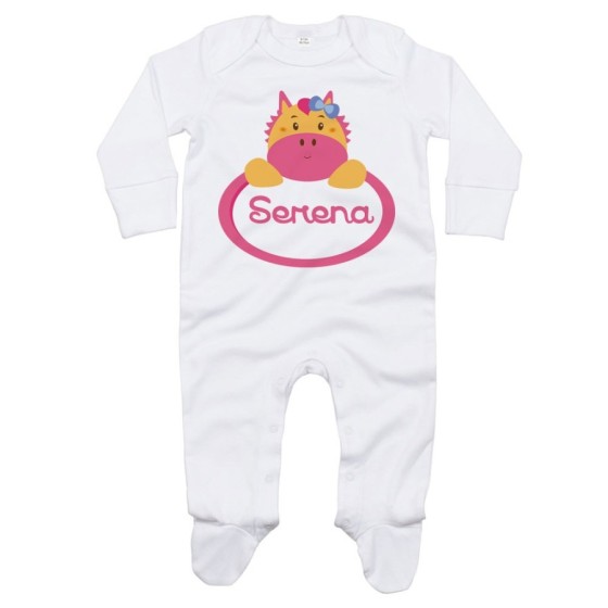 Tutina neonata personalizzata con nome cavalluccio Divertenti