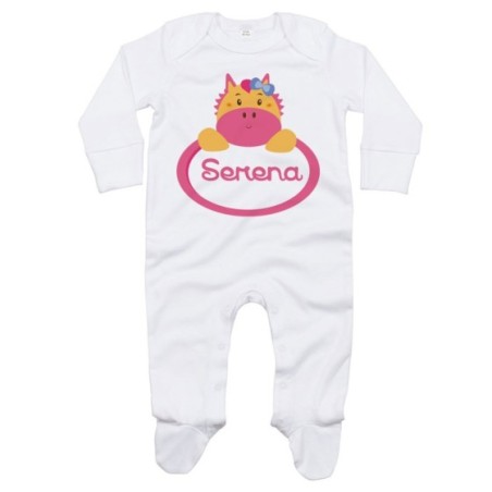 Tutina neonata personalizzata con nome cavalluccio