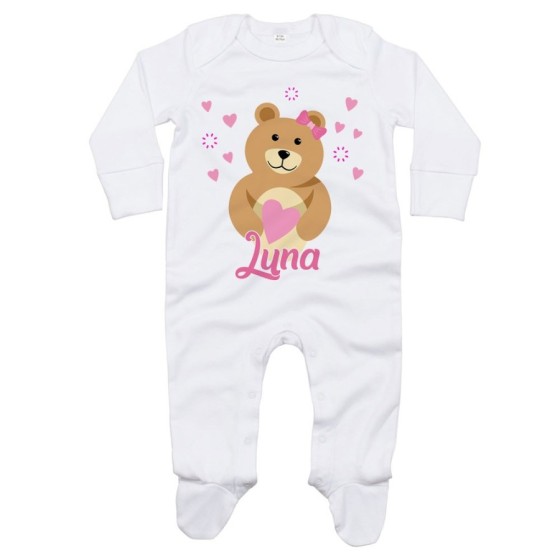 Tutina neonato personalizzata con nome lovely bear Divertenti