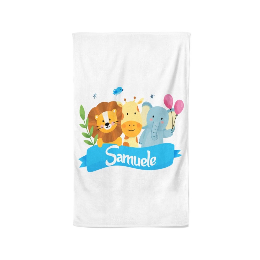Asciugamani personalizzato con nome party con gli animali Animali