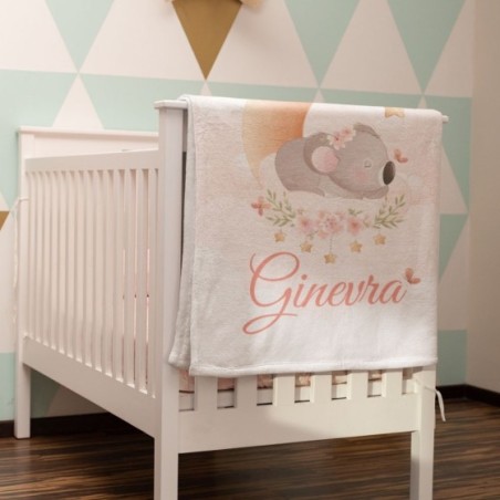 Plaid coperta personalizzata con nome koala con stellina Animali