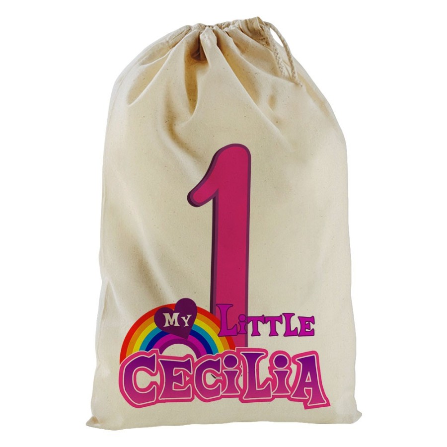 Sacchetto nascita bimbo personalizzato con nome festa a tema mini pony Compleanno