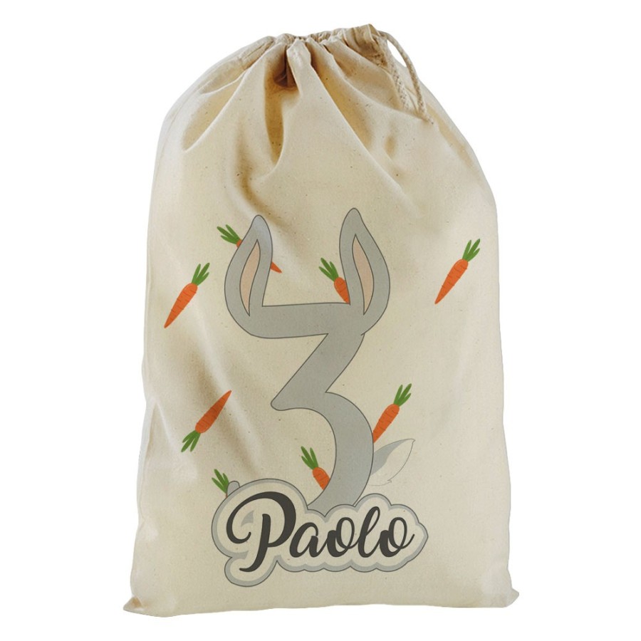 Sacchetto nascita bimbo personalizzato con nome festa a tema bugs bunny Compleanno