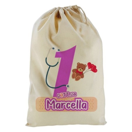 Sacchetto nascita bimbo personalizzato con nome festa a...