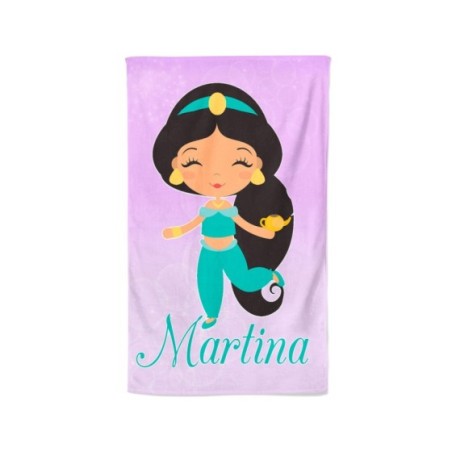 Asciugamani personalizzato con nome baby principessa jasmine
