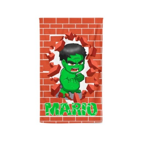 Asciugamani personalizzato con nome baby hulk