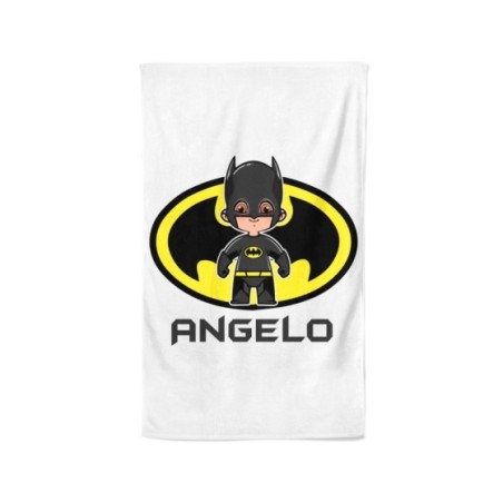 Asciugamani personalizzato con nome baby batman