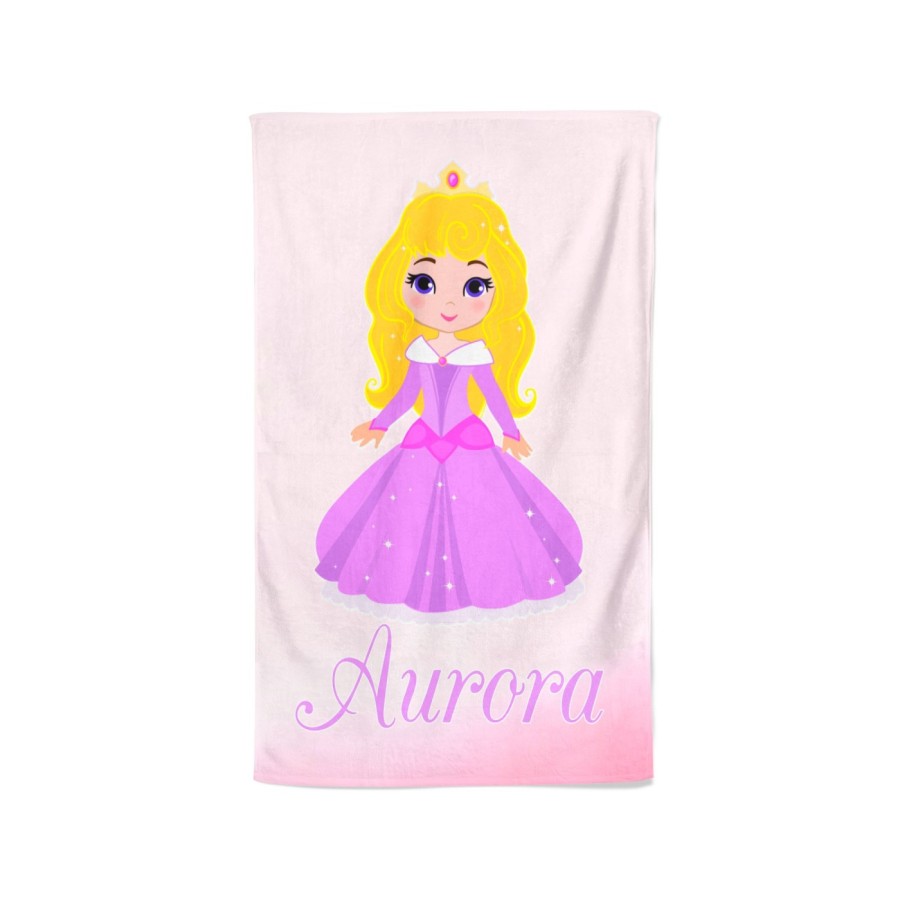Asciugamani personalizzato con nome baby principessa aurora Cartoon