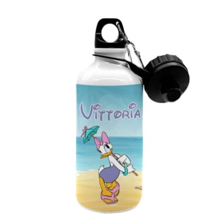 Borraccia personalizzata con nome paperina l’ombrellina Cartoon