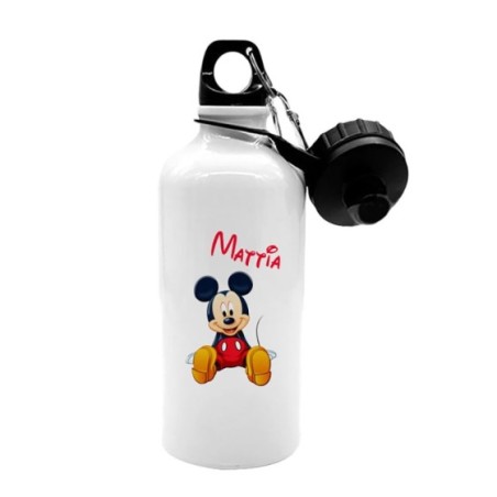 Borraccia personalizzata con nome cute topolino Cartoon