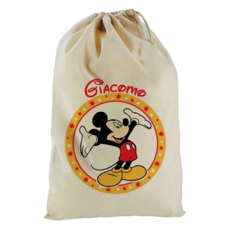 Sacchetto nascita bimbo personalizzato con nome topolino