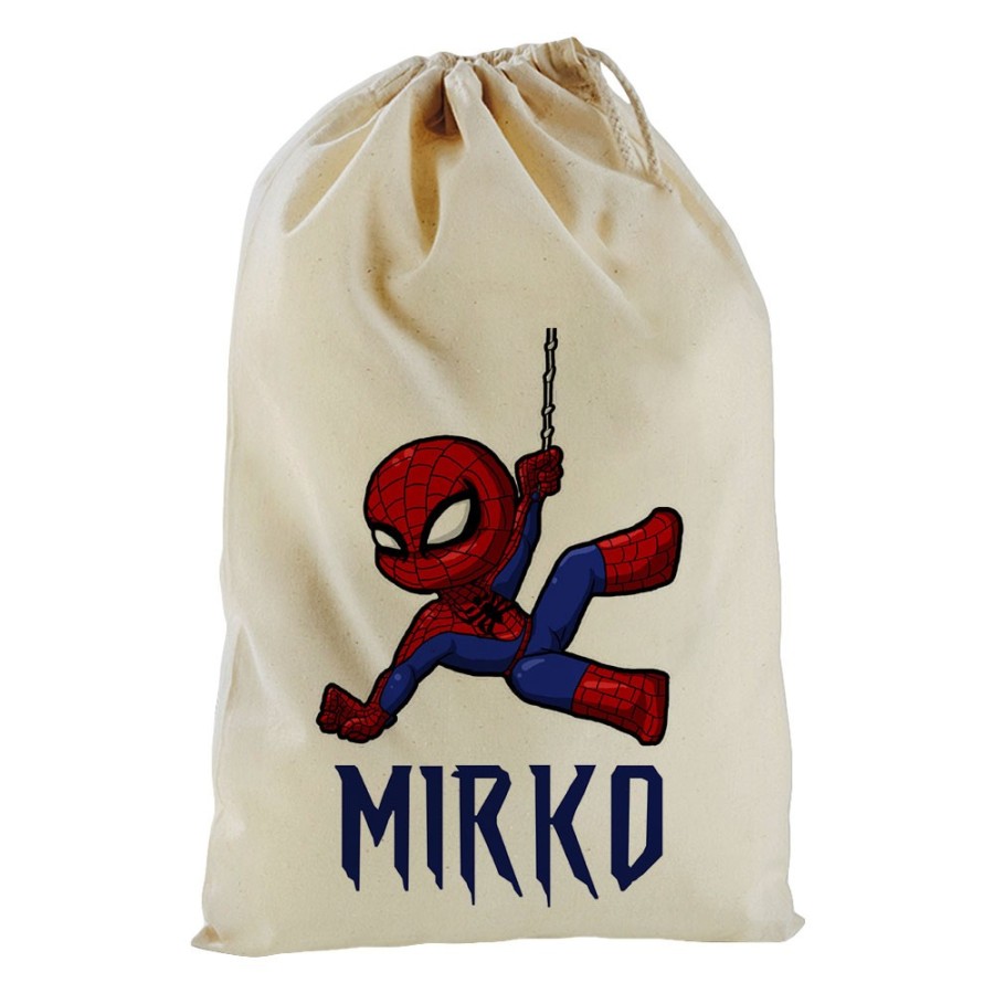 Sacchetto nascita bimbo personalizzato con nome baby spiderman Cartoon