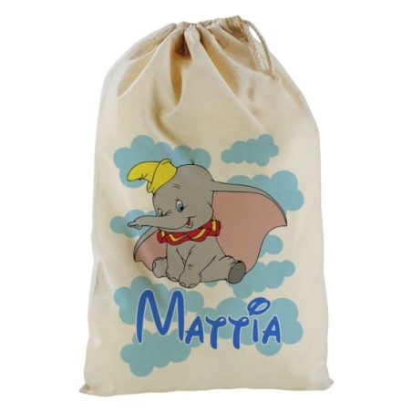 Sacchetto nascita bimbo personalizzato con nome dumbo