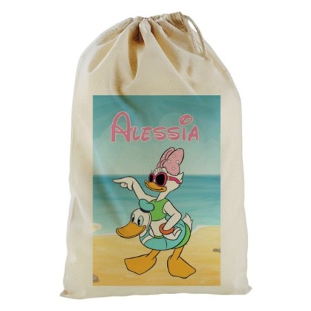 Sacco mare personalizzato con nome paperina con salvagente