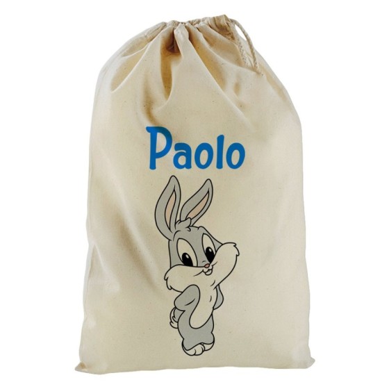 Sacchetto nascita bimbo personalizzato con nome bugs bunny - lola bunny Cartoon