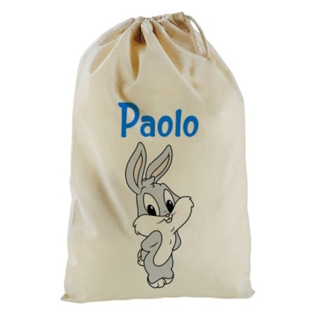 Sacchetto nascita bimbo personalizzato con nome bugs...