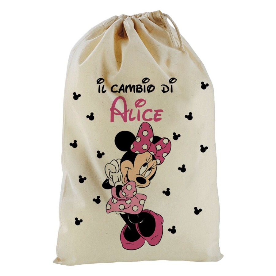 Sacchetto nascita bimba personalizzato con nome cute minnie Cartoon