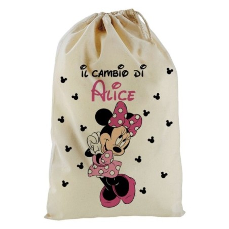 Sacchetto nascita bimba personalizzato con nome cute minnie