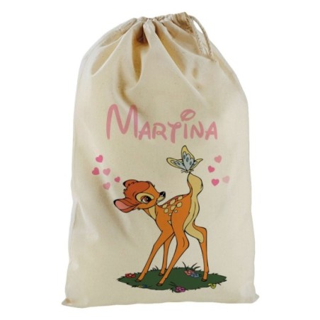 Sacchetto nascita bimbo personalizzato con nome bambi