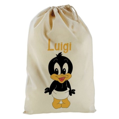 Sacchetto nascita bimbo personalizzato con nome baby duffy
