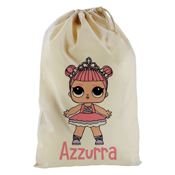 Sacchetto nascita bimba personalizzato con nome lol Cartoon