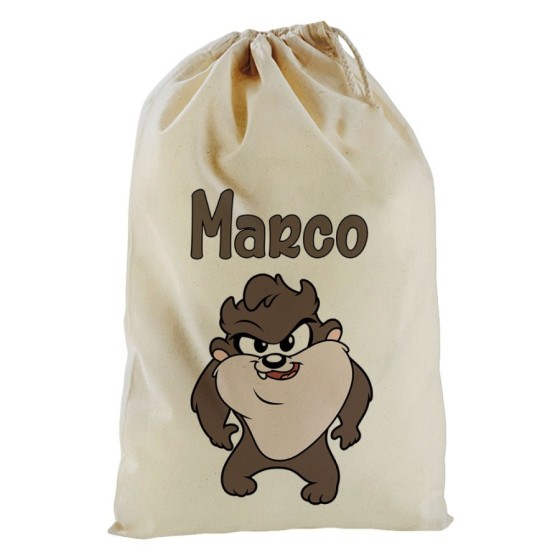 Sacchetto nascita bimbo personalizzato con nome baby tazmania Cartoon