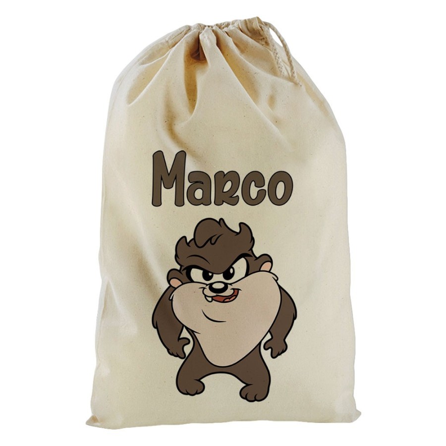 Sacchetto nascita bimbo personalizzato con nome baby tazmania Cartoon