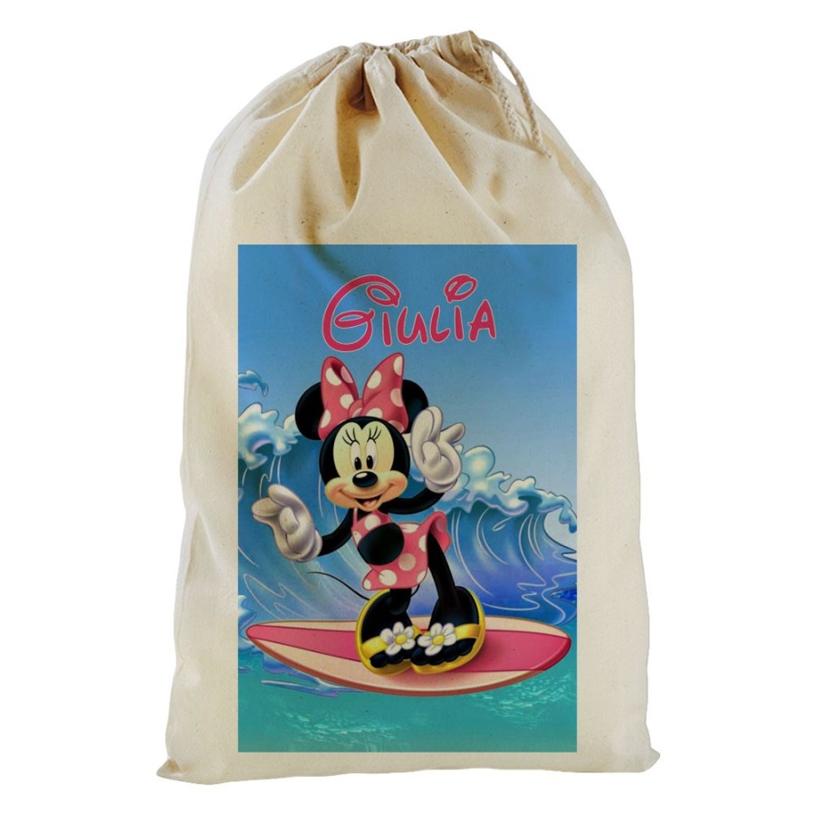 Sacco mare personalizzato con nome minnie surf Cartoon