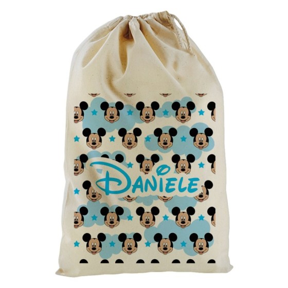 Sacchetto nascita bimbo personalizzato con nome topolino pattern Cartoon