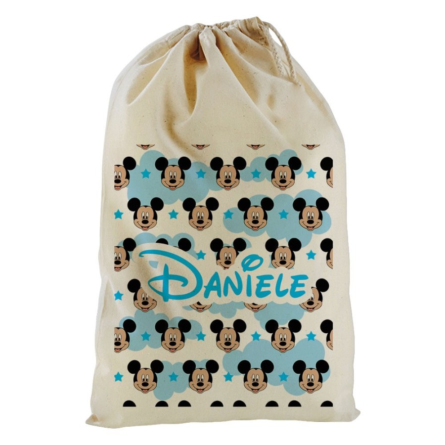 Sacchetto nascita bimbo personalizzato con nome topolino pattern Cartoon