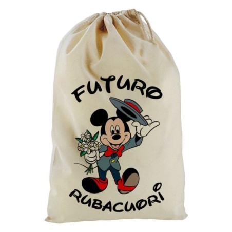 Sacchetto nascita bimbo futuro rubacuori con topolino