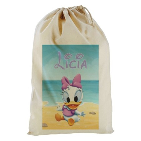 Sacco mare personalizzato con nome baby paperina