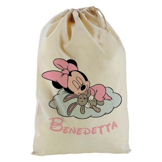 Sacchetto nascita bimba personalizzato con nome minnie sleeping Cartoon