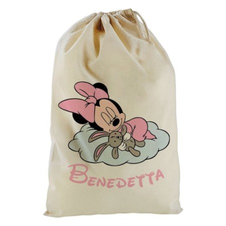 Sacchetto nascita bimba personalizzato con nome minnie...