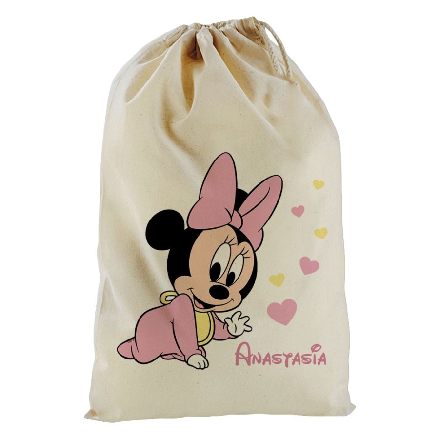 Sacchetto nascita bimba personalizzato con nome baby minnie Cartoon