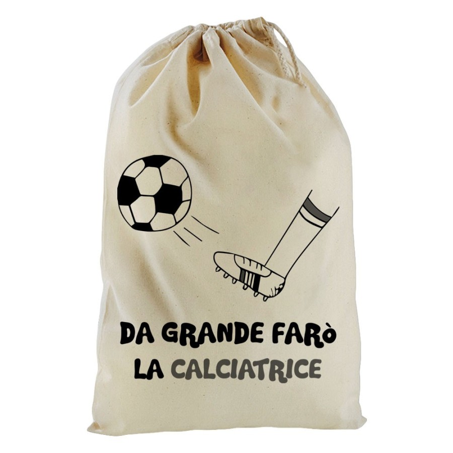 Sacchetto nascita bimbo da grande farò il calciatore bianco nero Da grande farò