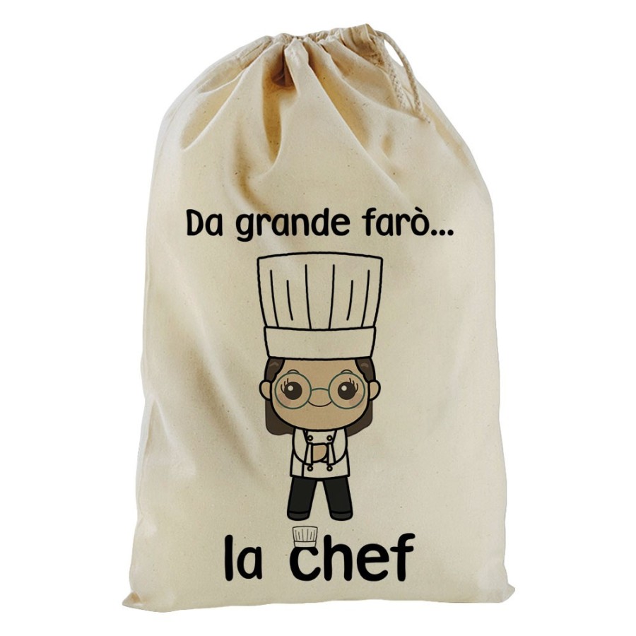 Sacchetto nascita bimbo da grande farò lo chef Da grande farò