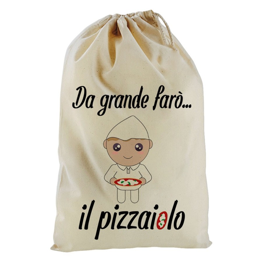 Sacchetto nascita bimbo da grande farò il pizzaiolo Da grande farò