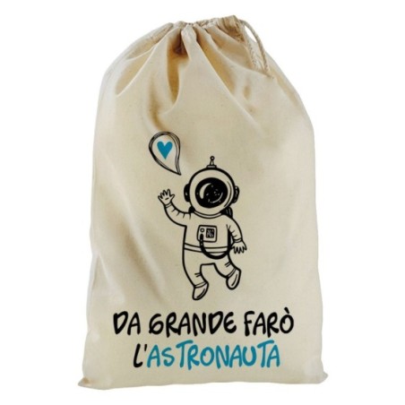 Sacchetto nascita bimbo da grande farò l'astronauta