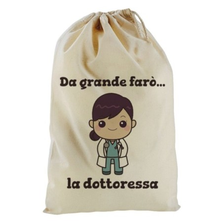 Sacchetto nascita bimba da grande farò la dottoressa