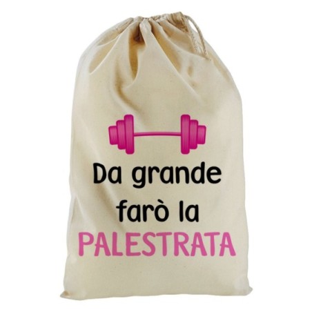 Sacchetto nascita bimbo da grande farò il palestrato
