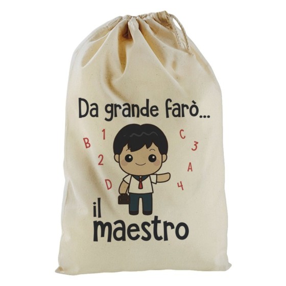 Sacchetto nascita bimbo da grande farò il maestro Da grande farò