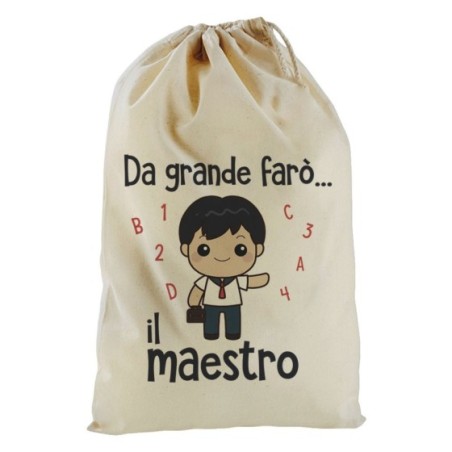Sacchetto nascita bimbo da grande farò il maestro