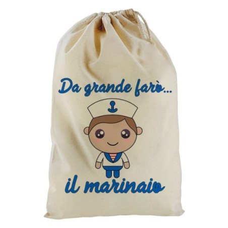 Sacchetto nascita bimbo da grande farò il marinaio