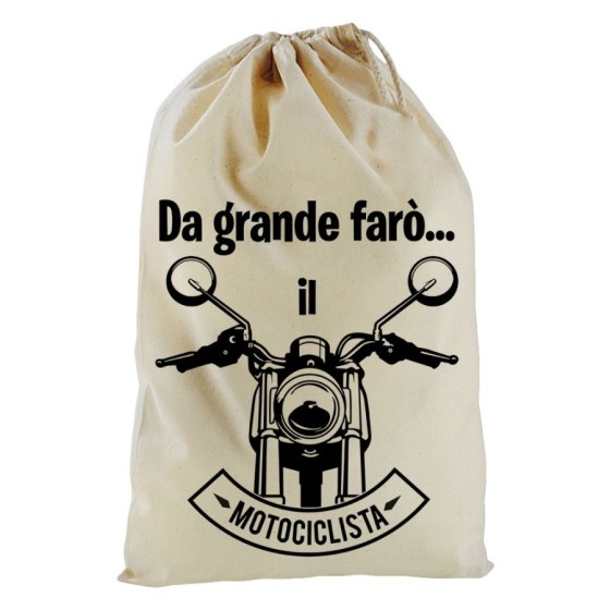 Sacchetto nascita bimbo da grande farò il motociclista Da grande farò