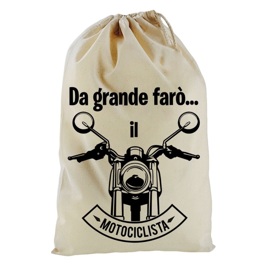 Sacchetto nascita bimbo da grande farò il motociclista Da grande farò