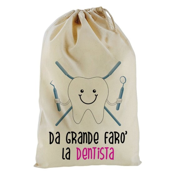 Sacchetto nascita bimbo da grande farò il dentista Da grande farò
